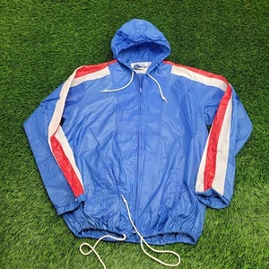 Vintage 90s IZOD Lacoste Windbreaker Jacket XL 25x28 Hooded - Picture 1 of 13