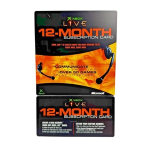 Live 12 Month Subscription Card - Microsoft XBOX OG Unscratched - Picture 1 of 2