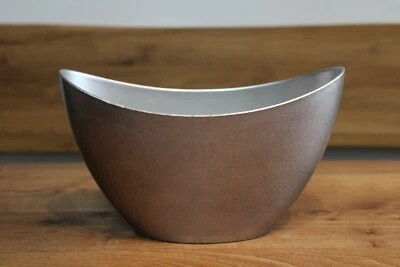 Ovale Kunststoffschale Länge 24 cm, Breite 10 cm, silbergrau metallic, Schale - Bild 1 von 3