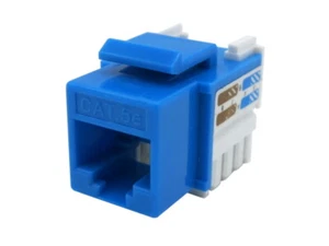 100 Lot CNAweb Cat5e RJ45 Modular Keystone Network Jack, 110 Style, Blue - Picture 1 of 3