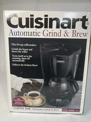 Cuisinart Automatic Grind & Brew DGB-300 10 Cup Coffee Maker - Black in color. - Image 1 of 4