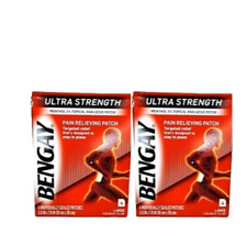 2 Boxes Bengay ULTRA STRENGTH PAIN RELIEVING PATCH Sealed NIB (8 Lg )Exp 11/23