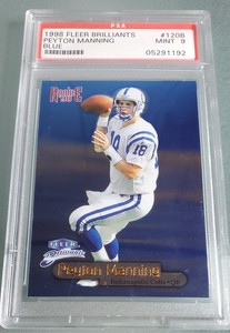 Peyton Manning RC Rookie 1998 FLEER BRILLIANTS 💙BLUE💙 #120B Colts PSA 9 MINT 