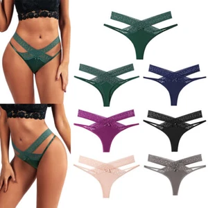 Lingerie Low-waist Underpants G-string Panties Hollow Out Thong Comfortable^ - Picture 1 of 27