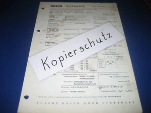 Glas 2600 V 8 Bj. ab 09.1966 - orig. Bosch Testwerte Blatt - Picture 1 of 2