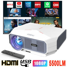 COOAU 1080P Projektor Beamer LED Heimkino HDMI Cable 5500LM Full HD Multimedia