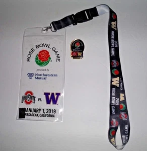 2019 ROSE BOWL WASHINGTON VS, OHIO STATE  TICKET HOLDER AND I WAS THERE PIN !! - Picture 1 of 4