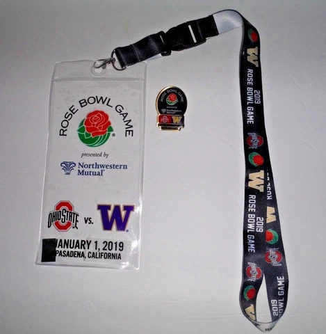 2019 ROSE BOWL WASHINGTON VS, OHIO STATE  TICKET HOLDER AND I WAS THERE PIN !! Cover