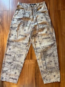Mens Karl KANI Pants Jeans Rugged Raw 30 x 32 Printed Blueprint Architectural - Picture 1 of 10