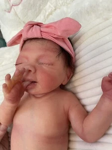 Body Completo Silicone Reborn Baby Girl 15" Bevanda e Bagnato Bambola e Vasca da Bagno! FBS - Foto 1 di 18