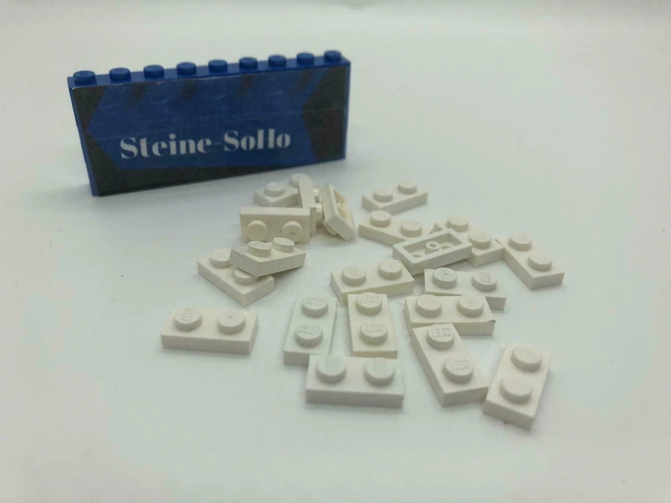 Lego (c) 20x 1x2 Platte - 3023 - weiss - white - plate - classic - Bild 1 von 1