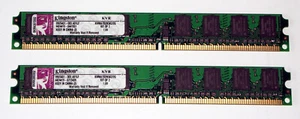 2 GB DDR2-RAM-Kit (2x1GB) 240-pin PC2-5300U non-ECC 'Kingston KVR667D2N5K2/2G' - Photo 1/2