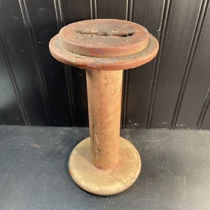 Vtg Primitive Antique Wood Industrial Factory Spool 9.25” tall HAT RACK HOLDER - Picture 1 of 6