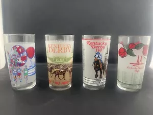 Set of 4 Kentucky Derby Glasses 1985, 1986, 1987, 1988.New - Picture 1 of 5