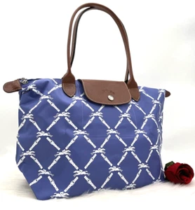 AUTH NWOT Longchamp Le Pliage Band Signature Pantner MD Nylon Tote Bag-Lavender - Picture 1 of 24