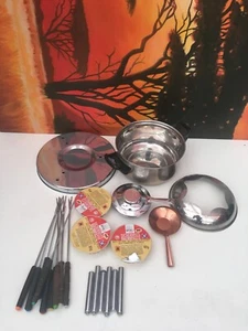 Fondueset Fondue Set Topf Fonduegabeln Pastenbrenner Gebraucht - Bild 1 von 1