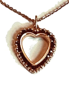 Genuine Real Garnet Heart Pendant WITH Chain 14K Yellow Gold NOT LAB CREATED - Picture 1 of 7