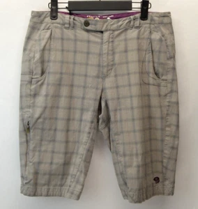 Mountain Hardwear Tech Shorts 12" Womens 8 Gray Plaid Hiking Climbing Outdoor - Picture 1 of 16
