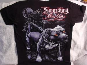CAMISETA GRIM REAPER PITBULL CALAVERAS LUNA BUSCÁNDOTE - Imagen 1 de 3