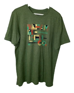 Mens Large REI "Dream Big Then Go" green T-shirt organic cotton recycled poly T - Picture 1 of 24