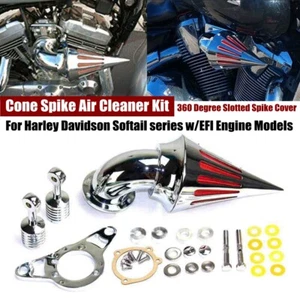 Chrome Spike Air Cleaner Intake Filter Kits Fits Harley Rocker Softail Dyna - Bild 1 von 9