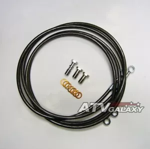 Streamline Extended Steel Braided Front Brake 2 Line Kit Smoke Yamaha YFZ450R - Picture 1 of 3