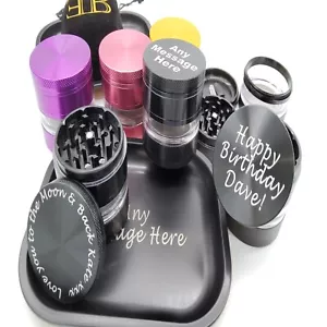Engraved Herb Grinder Crusher gift dad gift personalised christmas day gift pink - Picture 1 of 11