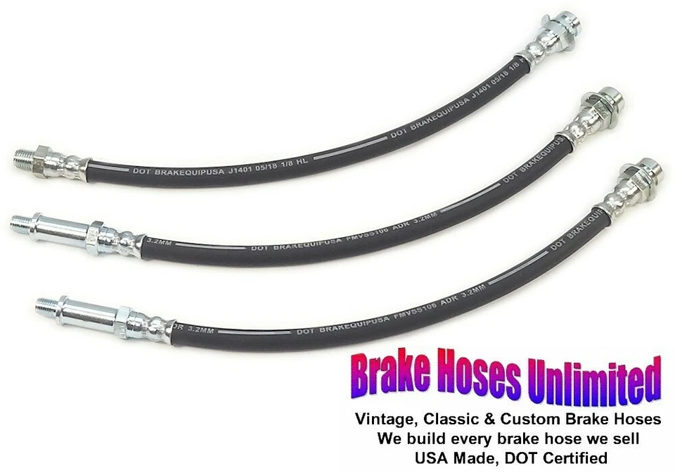 JUEGO DE MANGUERA DE FRENO Dodge Coronet 1967 1968 1969 sin motores 426 440 - Tambor delantero Foto 1 de 2