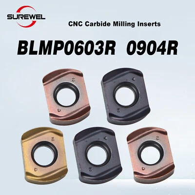 10pcs BLMP0603 BLMP0904 CNC Carbide Fast Feed Milling Inserts Double Face Blade - Image 1 of 4