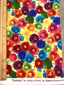 FANTASIA Chong A KWANG Timeless Treasure Rainbow circles fabric 1 yd - Picture 1 of 1