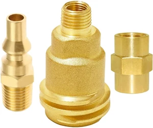 Solid Brass QCC1 Nut Propane Gas Fitting with 1/4" NPT Male Pipe Thread, 1/4" NP - Picture 1 of 12