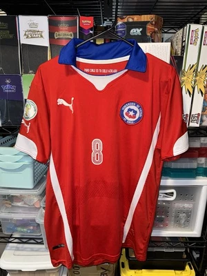 Puma CHILE 2014 Brasil World Cup Home Futbol Soccer Jersey #8 Arturo Vidal Sz M - Image 1 of 4
