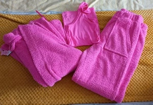 Asda George Ladies 3 Piece Pink Pyjama Set Size 8/10 New Without Tags - Picture 1 of 5