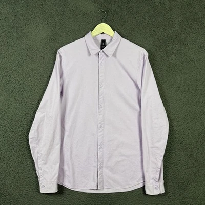 Lululemon 衬衫男式大号紫色委员会长袖纽扣弹力 — 第 1/4 张图片