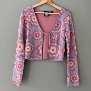 The Ragged Priest Jacket Womens Size S Crop Jumper Floral Purple Boho Y2K 60s - Picture 1 of 10