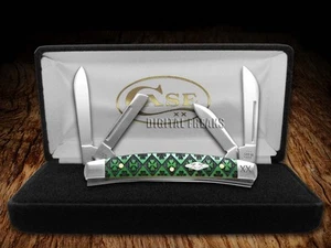 Case XX Knives Small Congress Green Bone Clover 1/500 Stainless Pocket Knife - Picture 1 of 4