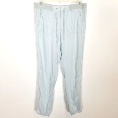 Pantalones Lou & Grey Mujer 100% Lino Talla S Azul Claro Cordón Verano Playa Foto 1 de 4