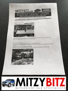 Fuel Pump Removal And Seal Fitting Instructions for L200 K77T Series 3 2.8D - Picture 1 of 5