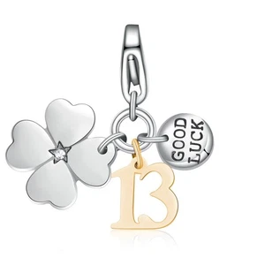 Ciondolo Sagapo Qudrifoglio Cuori + 13 + Good Luck Fortuna e Stile SHA273 - Foto 1 di 2