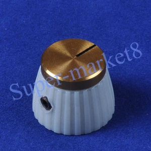 5pcs Marshal Style Guitar Amp Volume Control Knob With Gold Top 1/4" Cream/Gray - Imagen 1 de 2