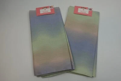 Set of 4 Placemats Ombre Green Blue Pink Cotton Poly Blend 12"x18" - Image 1 of 4