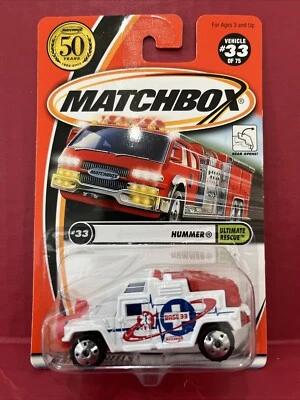 Matchbox 2002 Ultimate Rescue Series #33 Hummer White BASE 33 w/ 50th Logo - Image 1 of 4