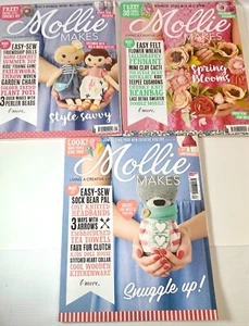 Lot 3 Mollie Makes Magazines 62, 65 & 66~ Includes Exclusive Papers~No Gifts - Foto 1 di 2