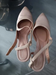 Rockport Beige Metallic Sandals Patent leather & leathergenuine, women, US 7.5 - Picture 1 of 8