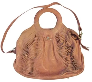 GUSTTO Donna Torso Pink Fringed Leather Boho-Fabulous Crossbody Satchel RARE EUC - Picture 1 of 12