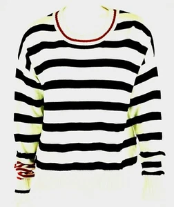 Freshman Jr Ladies Striped Sweater Size XL Varsity Crew Neck Long Sleeves - Picture 1 of 8