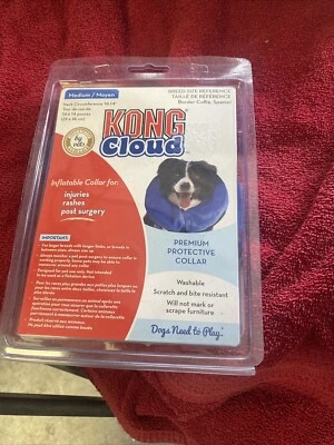 Coleira protetora inflável Kong Cloud azul média lesões pós cirurgia 🐕 - Imagem 1 de 4