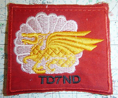 PARCHE PARA PARATROOPER - ARVN 7º Batallón Aerotransportado - TD 7 ND - Guerra de Vietnam - #.756 Foto 1 de 2