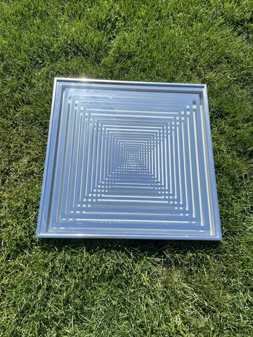 RARE VTG Mirror Mid Century Modern 60s Retro Metal NY Fernand Mann Space BOXES Cover
