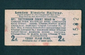 BILLETE DE TREN ELÉCTRICO LONDRES VINTAGE AÑOS 30 - TOTTENHAM COURT ROAD TO (2) - Imagen 1 de 1